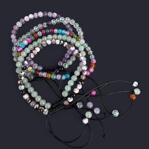 Gemstone Bead Bracelet Stack 4mm - 5pcs